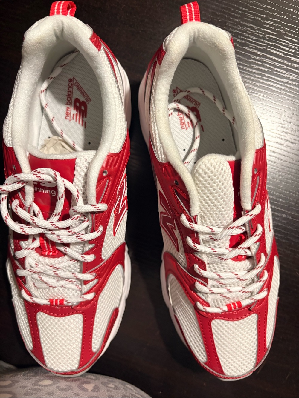 New Balance Women’s Red and White Running Sneakers